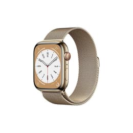 Apple Watch Series 8 (2022) GPS + Cellular 45 mm - Acier inoxydable Or - Bracelet milanais Or