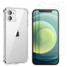 Coque iPhone 12 MINI et 2 écrans de protection - TPU - Transparent