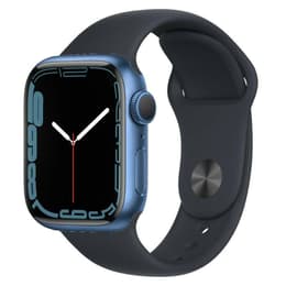 Apple Watch (Series 7) 2021 GPS + Cellular 41 mm - Aluminium Bleu - Bracelet sport Noir