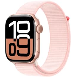 Apple Watch Series 10 (2024) GPS 46 mm - Aluminium Or rose - Boucle sport Pink