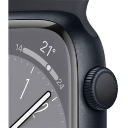 Apple Watch (Series 8) 2022 GPS 41 mm - Aluminium Minuit - Bracelet sport Noir
