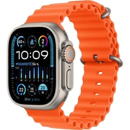Apple Watch (Ultra) 2023 GPS 49 mm - Titane Gris - Bracelet Océan Orange