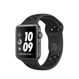 Apple Watch (Series 3) 2017 GPS 42 mm - Aluminium Gris sidéral - Bracelet sport Nike Noir