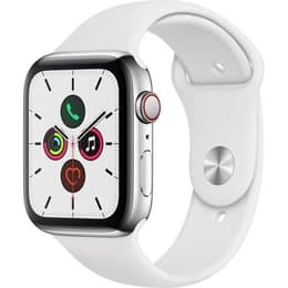 Apple Watch Series 7 (2021) GPS + Cellular 45 mm - Titane Silver - Bracelet sport White