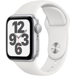 Apple Watch (Series SE) 2020 GPS + Cellular 40 mm - Aluminium Argent - Bracelet sport Blanc