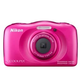 Compact - Nikon Coolpix S33 - Rose + Nikon Nikkor 3x Wide Optical Zoom 30-90mm f/3.3-5.9