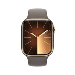 Apple Watch Series 9 (2023) GPS + Cellular 41 mm - Acier inoxydable Or - Bracelet sport Black
