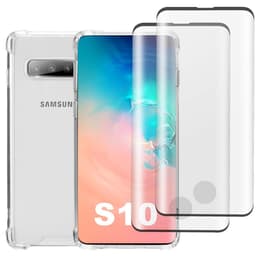 Coque Galaxy S10 et 2 écrans de protection - Plastique recyclé - Transparent