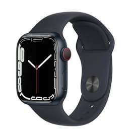 Apple Watch (Series 7) 2021 GPS + Cellular 45 mm - Aluminium Minuit - Bracelet sport Noir