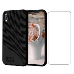 Coque Back Market iPhone XR et écran de protection - 100% biodégradable - Noir Motif Vague