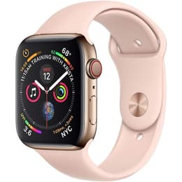 Apple Watch Series 4 (2018) GPS + Cellular 44 mm - Acier inoxydable Or - Bracelet sport Pink