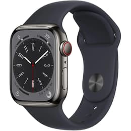 Apple Watch (Series 8) 2022 GPS + Cellular 41 mm - Acier inoxydable Gris - Bracelet sport Gris