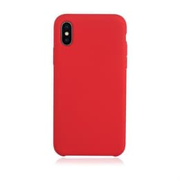 Coque iPhone X/XS et 2 écrans de protection - Silicone - Rouge