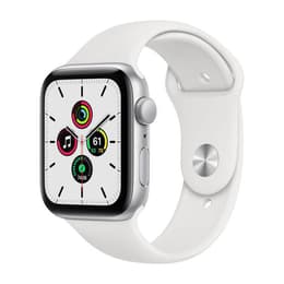 Apple Watch (Series 4) 2018 GPS 44 mm - Aluminium Argent - Bracelet sport Blanc
