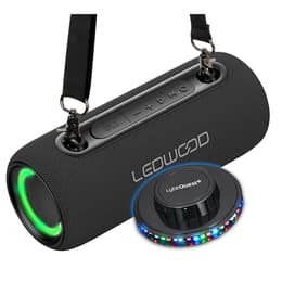 Enceinte Bluetooth Enceinte Autonome Hifi 200W Ledwood XS200, Effet LED, Buetooth, RADIO FM, IPX5, Assistant Vocal, 20W RMS, Batterie 2000mAh, Ovni Noir