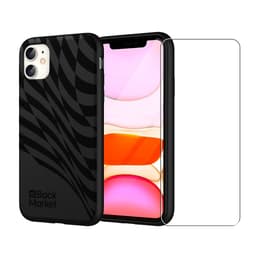 Coque Back Market iPhone 11 et écran de protection - Plastique recyclé - Noir - Motif Vague