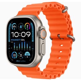 Apple Watch (Ultra) 2023 GPS + Cellular 49 mm - Titane Gris - Bracelet Océan Orange
