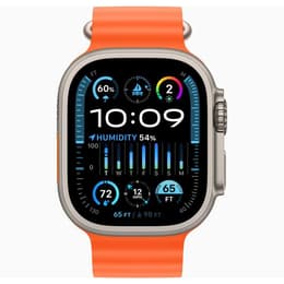 Apple Watch Ultra 2 (2023) GPS + Cellular 49 mm - Titane Natural Titanium - Bracelet Océan Orange