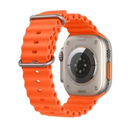 Apple Watch Ultra 2 (2023) GPS + Cellular 49 mm - Titane Natural Titanium - Bracelet Océan Orange