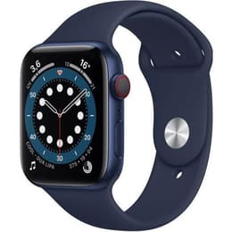 Apple Watch (Series 6) 2020 GPS + Cellular 44 mm - Aluminium Bleu - Bracelet milanais Bleu
