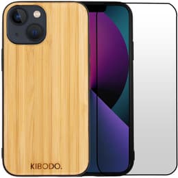 Coque iPhone 13 Mini et écran de protection - Bois - Noir