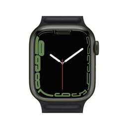 Apple Watch (Series 7) 2021 GPS + Cellular 41 mm - Aluminium Vert - Bracelet sport Noir