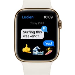 Apple Watch Series 7 (2021) GPS + Cellular 41 mm - Acier inoxydable Or - Bracelet sport Starlight