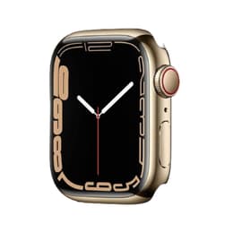Apple Watch Series 7 (2021) GPS + Cellular 41 mm - Acier inoxydable Or - Bracelet sport Starlight