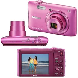 Compact Coolpix S3600 - Rose + Nikon Nikkor 8X Wide Optical Zoom 25-200mm f/3.7-6.6 f/3.7-6.6