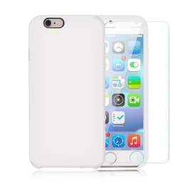 Coque iPhone 6 Plus/6S Plus et 2 écrans de protection - Silicone - Blanc