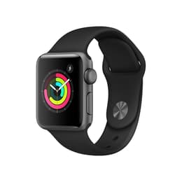 Apple Watch (Series 3) 2017 GPS 38 mm - Aluminium Gris sidéral - Bracelet sport Noir