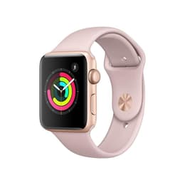 Apple Watch (Series 3) 2017 GPS 42 mm - Aluminium Or - Bracelet sport Rose