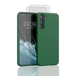 Coque Galaxy S22+ et 2 écrans de protection - Silicone - Vert