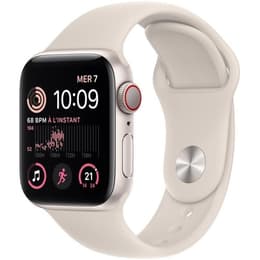 Apple Watch (Series SE) 2022 GPS + Cellular 44 mm - Aluminium Lumière stellaire - Bracelet sport Lumière stellaire