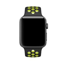 Apple Watch (Series 1) 2016 GPS 42 mm - Aluminium Gris sidéral - Bracelet sport Nike Noir/Volt
