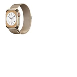 Apple Watch (Series 8) 2022 GPS 45 mm - Acier inoxydable Or - Bracelet milanais Or