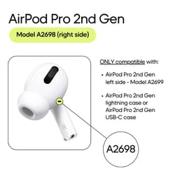Apple Écouteur droit (Lightning MagSafe) - AirPods Pro 2e génération (2022) - Blanc (A2698)