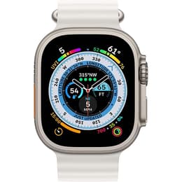 Apple Watch Ultra (2022) GPS + Cellular 49 mm - Titane Natural Titanium - Bracelet Océan White