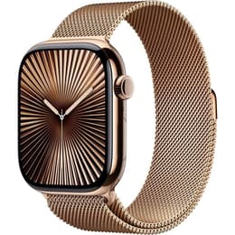 Apple Watch Series 10 (2024) GPS + Cellular 42 mm - Titane Or - Bracelet milanais Or