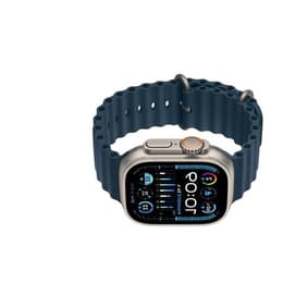 Apple Watch Ultra 2 (2023) GPS + Cellular 49 mm - Titane Titane naturel - Bracelet Océan Blue