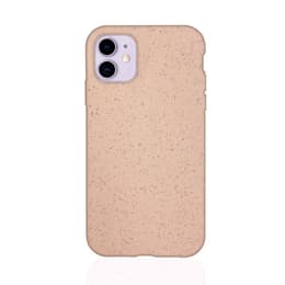 Coque iPhone 11 et 2 écrans de protection - Matière naturelle - Rose