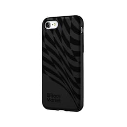 Coque Back Market iPhone 7/8/SE 2020/2022 et écran de protection - Plastique recyclé - Noir - Motif Vague