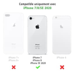 Coque Back Market iPhone 7/8/SE 2020/2022 et écran de protection - Plastique recyclé - Noir - Motif Vague