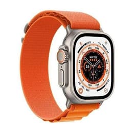 Apple Watch Ultra (2022) GPS + Cellular 49 mm - Titane Natural Titanium - Boucle Alpine Orange