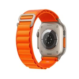 Apple Watch Ultra (2022) GPS + Cellular 49 mm - Titane Titane naturel - Boucle Alpine Orange