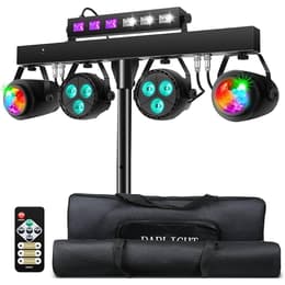 Éclairage Lytor PACK Sono DJ LIGHT Jeux de lumière 2 EFFETS DERBY Noir 4 LEDs RGBW + Portique