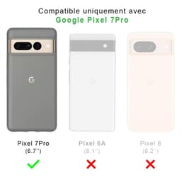 Coque Google Pixel 7 Pro et 2 écrans de protection - Silicone - Noir
