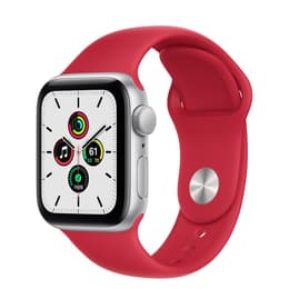 Apple Watch (Series 5) 2019 GPS 44 mm - Aluminium Argent - Boucle sport Rouge