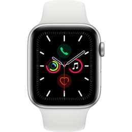 Apple Watch Series 5 (2019) GPS + Cellular 44 mm - Aluminium Silver - Bracelet sport White