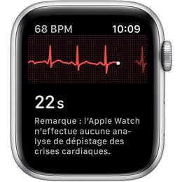 Apple Watch (Series 5) 2019 GPS + Cellular 44 mm - Aluminium Argent - Sport Blanc